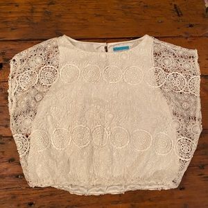 Alice + Olivia Lace Overlay Top